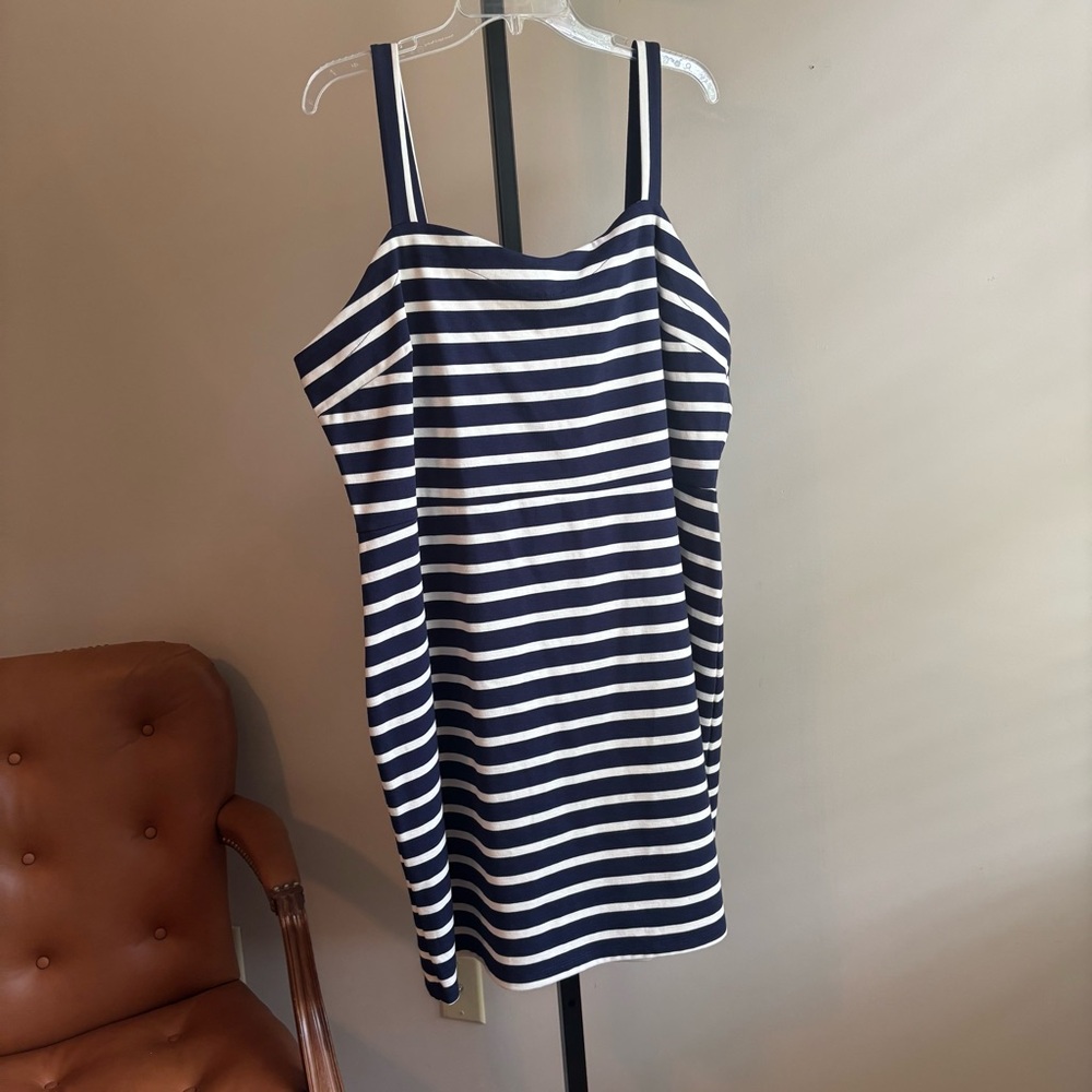Old Navy Navy and Cream Striped Mini Dress